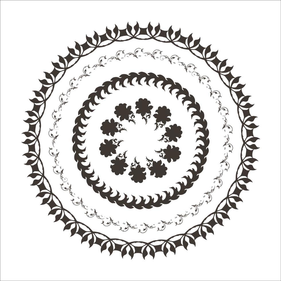 Decorative round pattern hand drawn vector illustration.