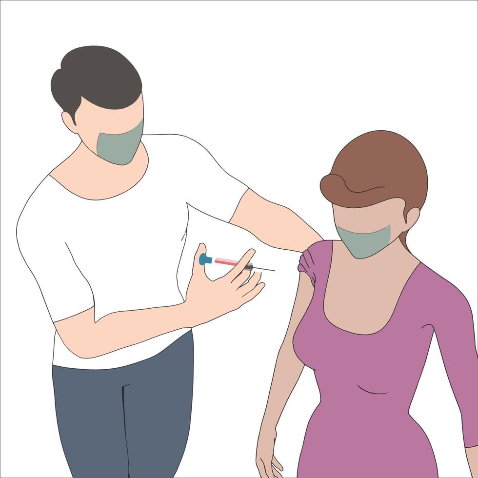 Vaccination hand drawn vector illustration.