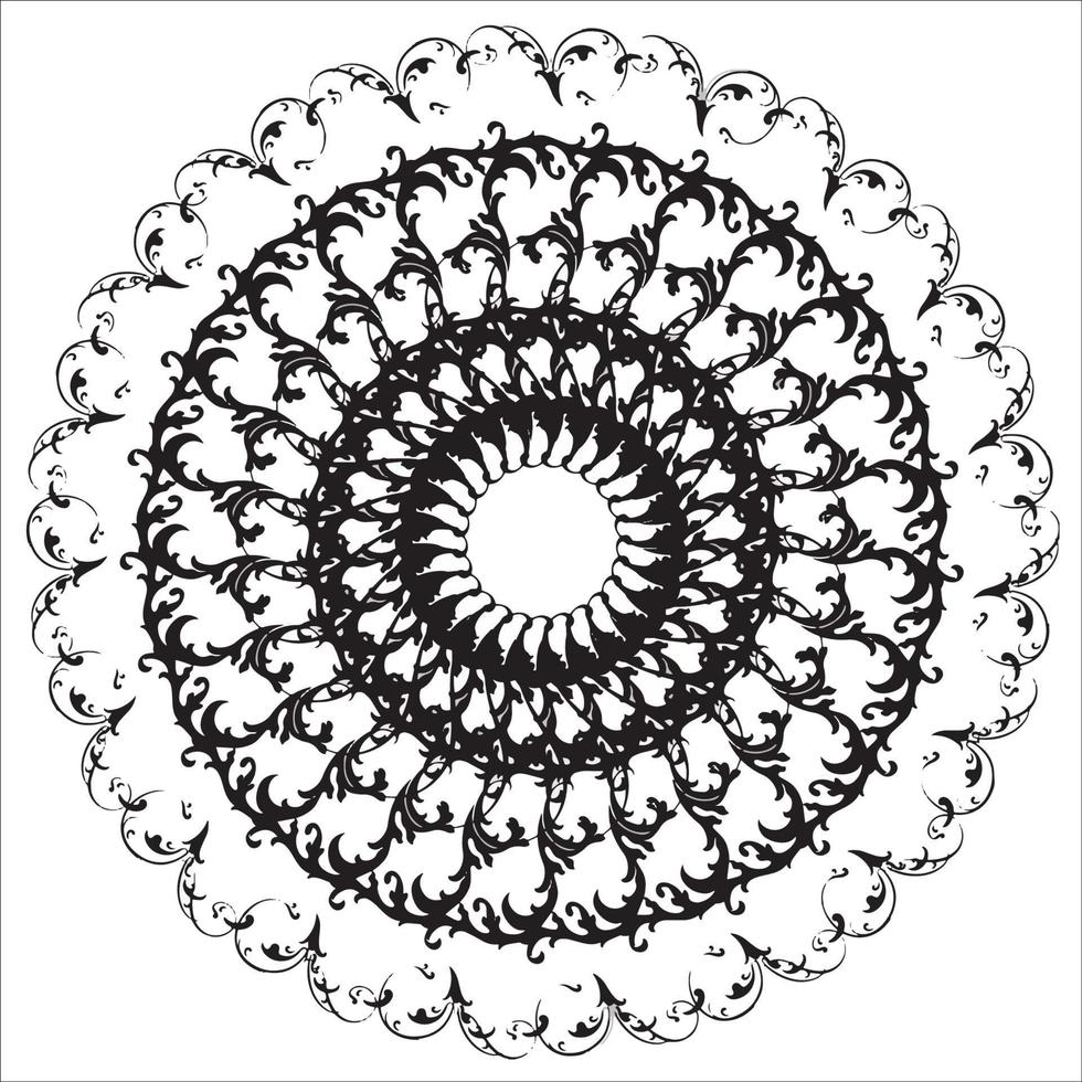 Decorative round pattern hand drawn vector illustration.