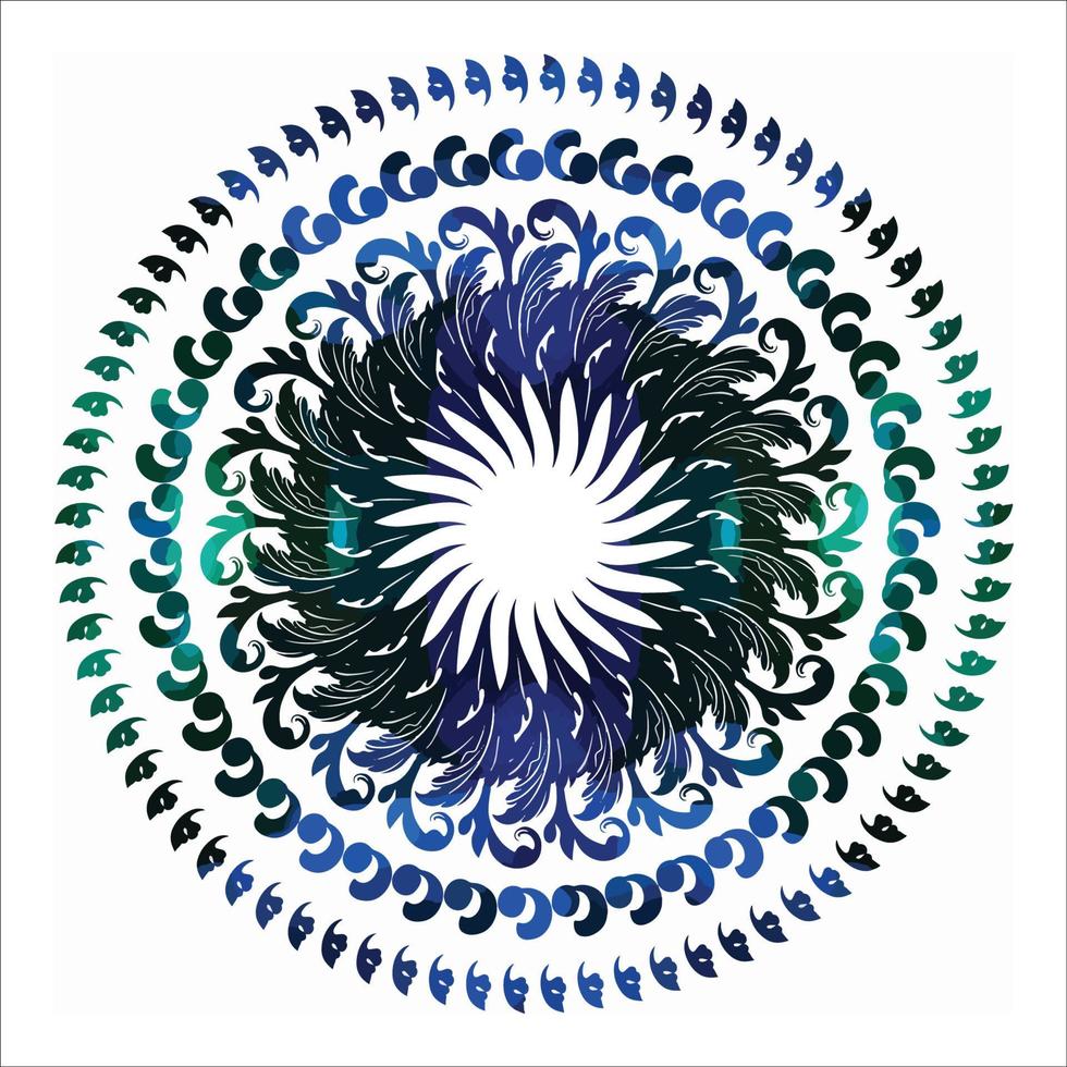 mandala pattern created on white background. vector