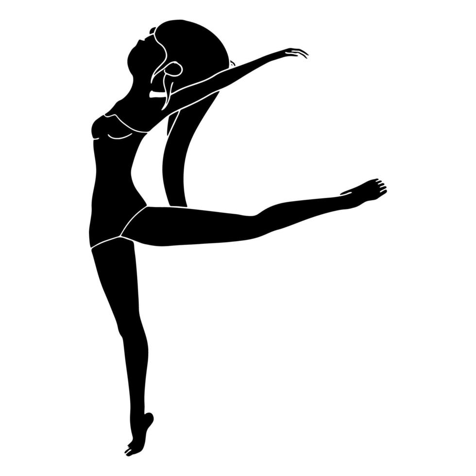 beautiful ballerina dancer illustration on isolated background. vector