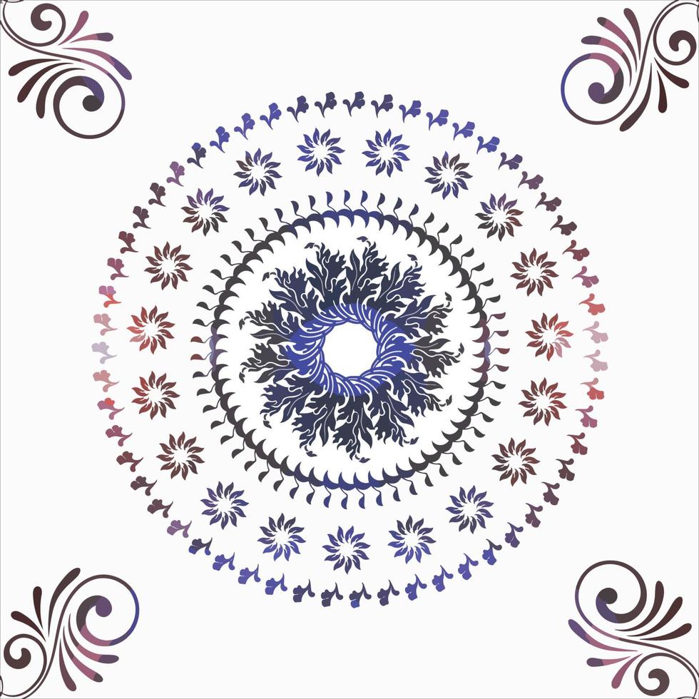 mandala pattern created on white background. vector