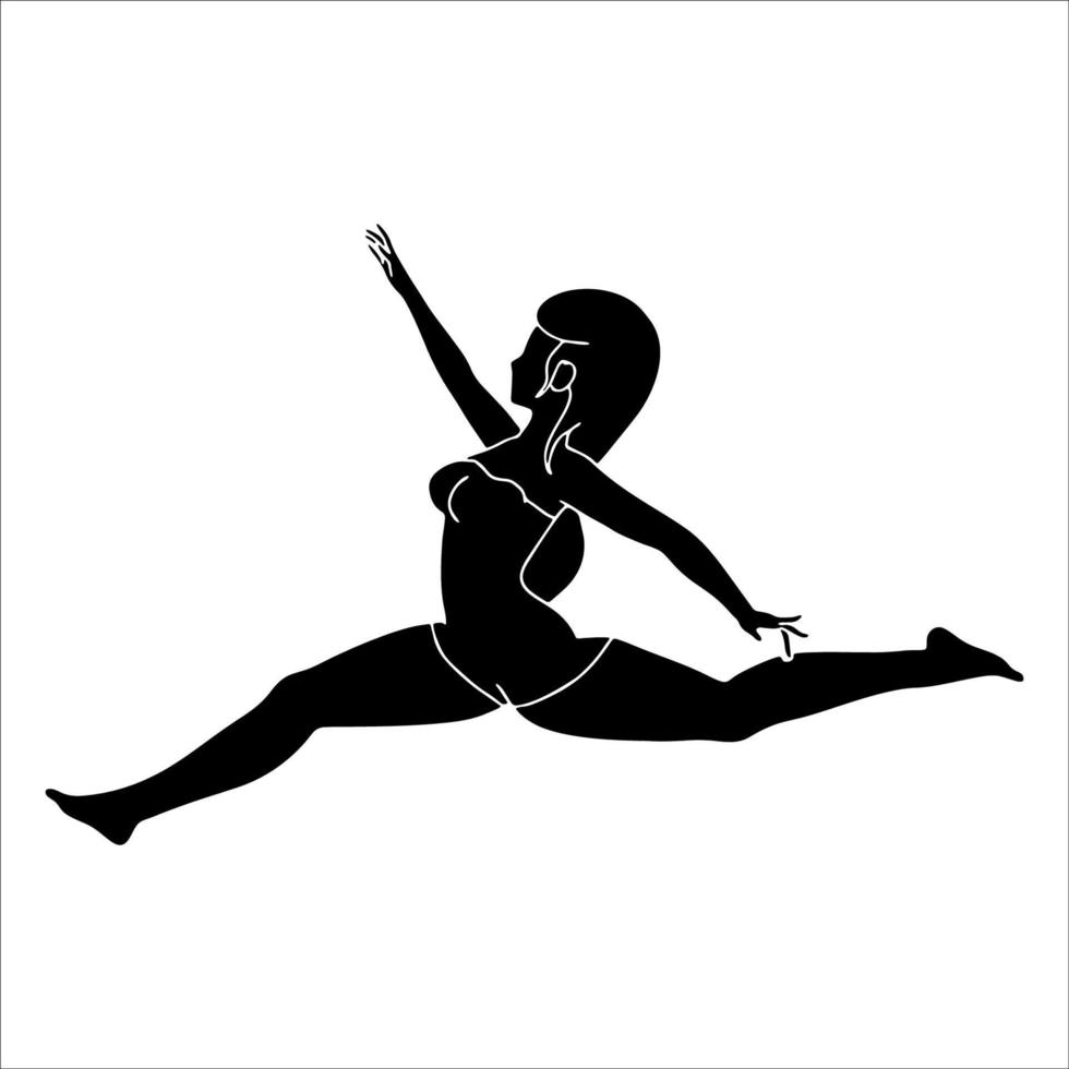 Ilustración hermosa del ejecutante de la danza de la bailarina en el fondo blanco. vector