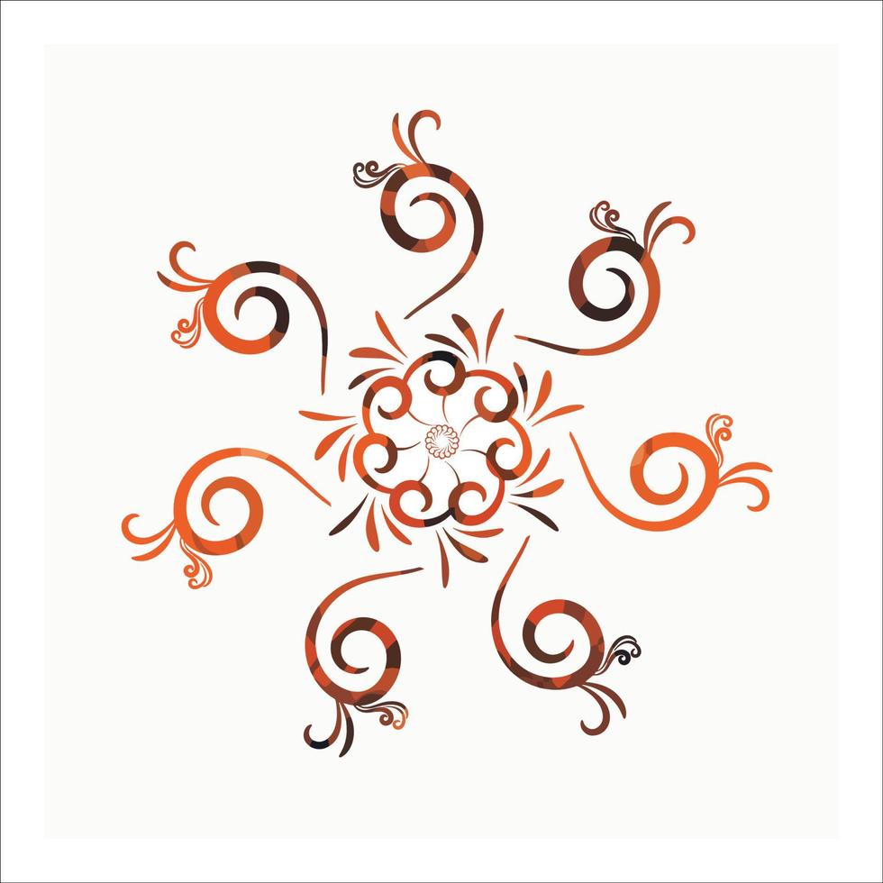 Decorative round pattern hand drawn vector illustration.