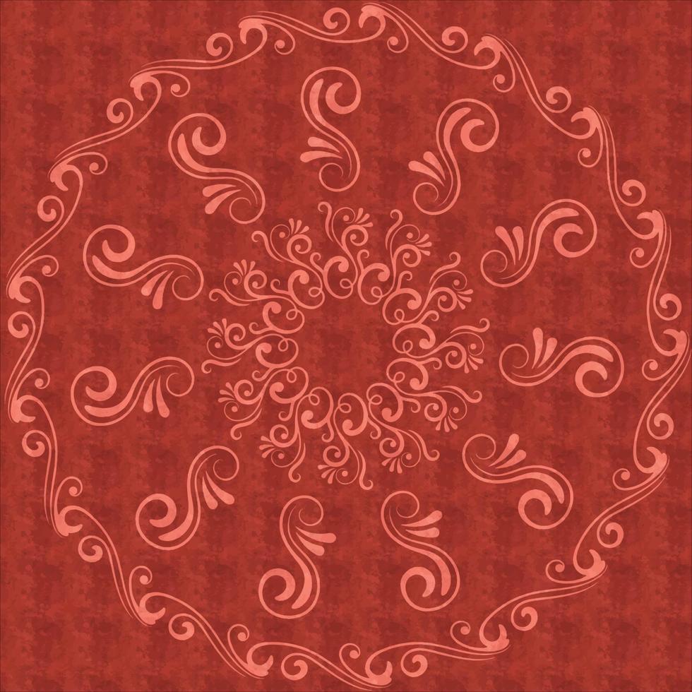 Decorative round pattern hand drawn vector illustration.