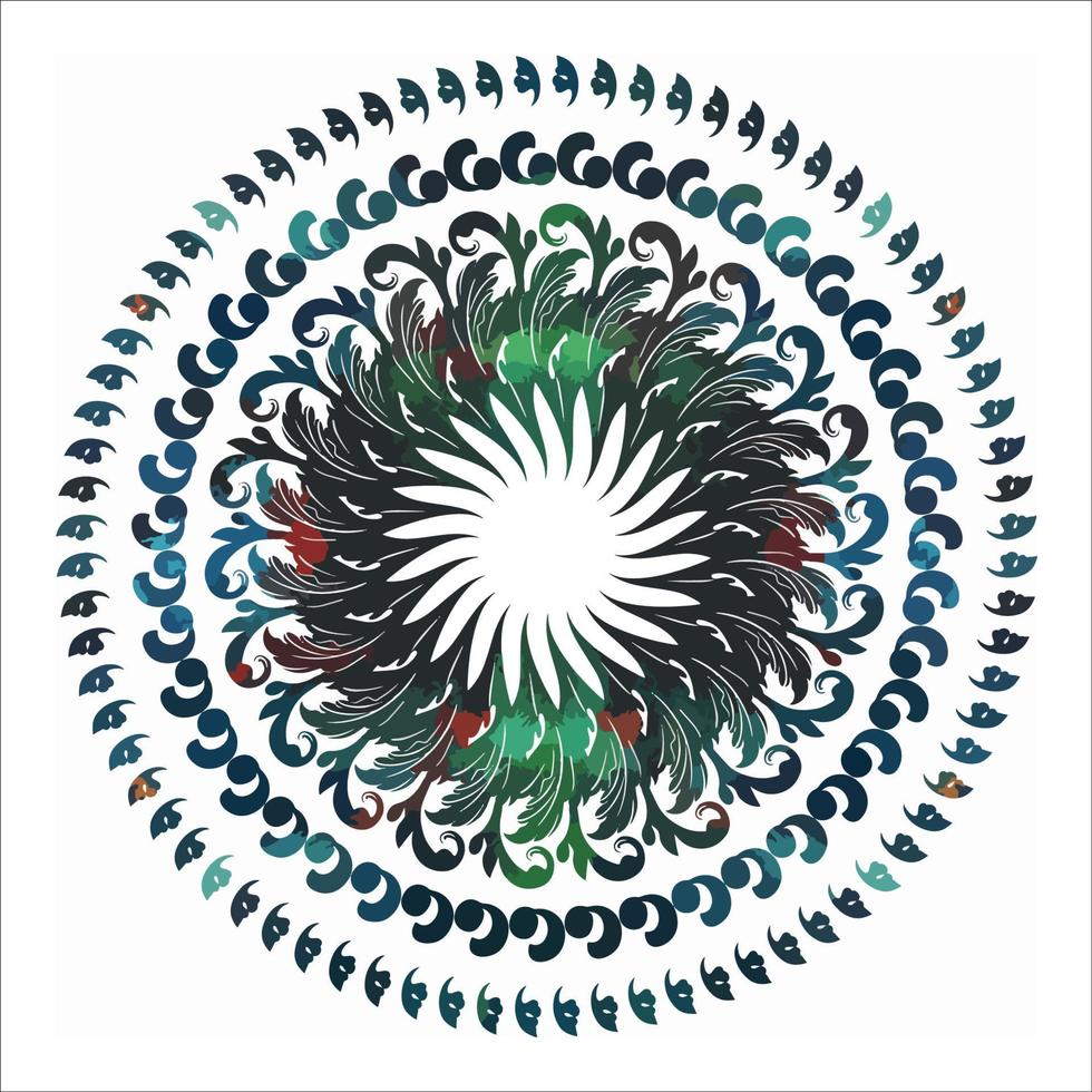 Decorative round pattern hand drawn vector illustration.