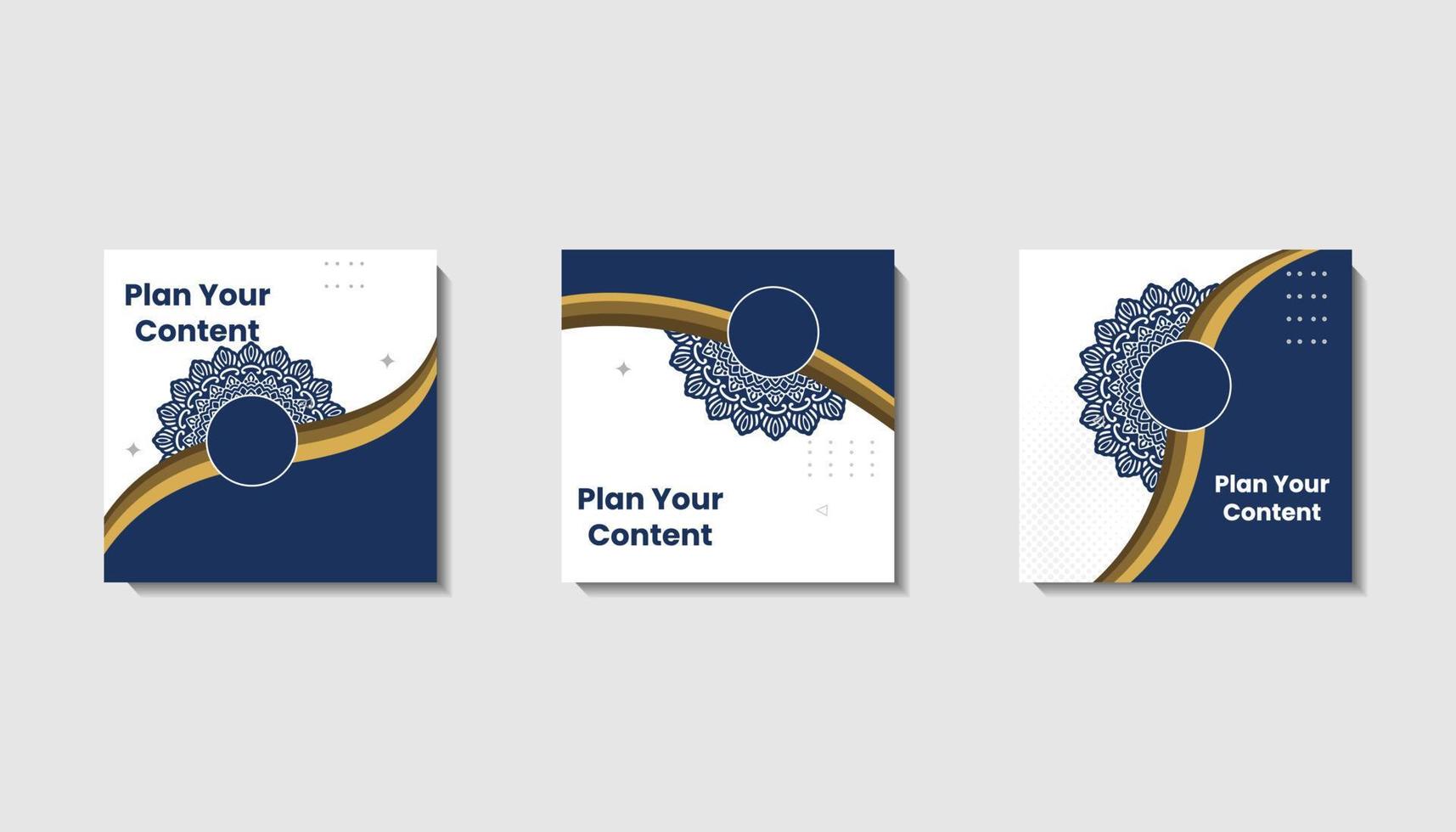 Eid mubarak social media post template for eid greetings or wish with moon design, Eid celebration social media post with mandala and lanterns vector