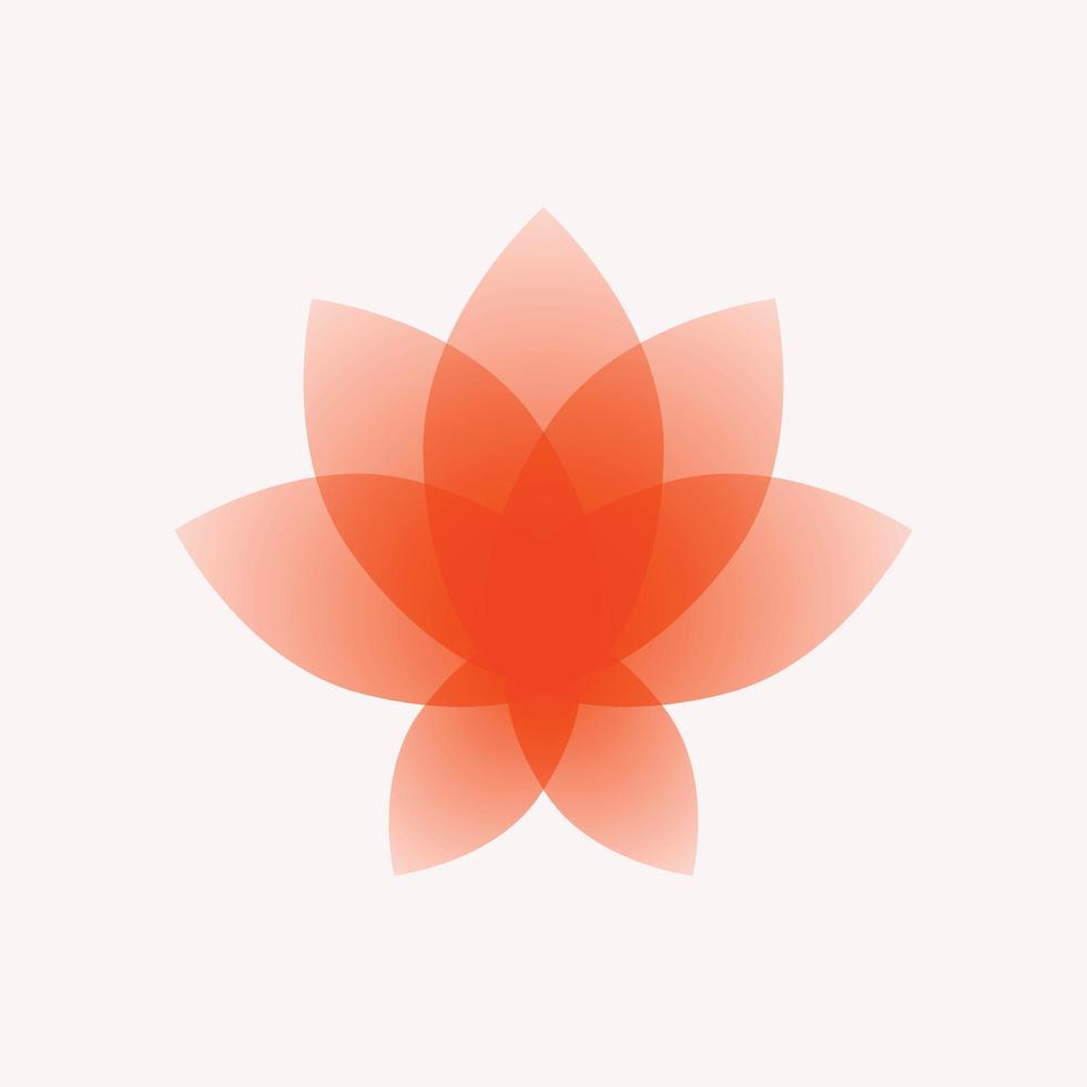 Lotus flower, logo, sign. Vector flat flower icon. Minimalistic image on an isolated background. Lotus for yoga studio, spa. The symbol of yogis. Emblem for the company. Red Rose.