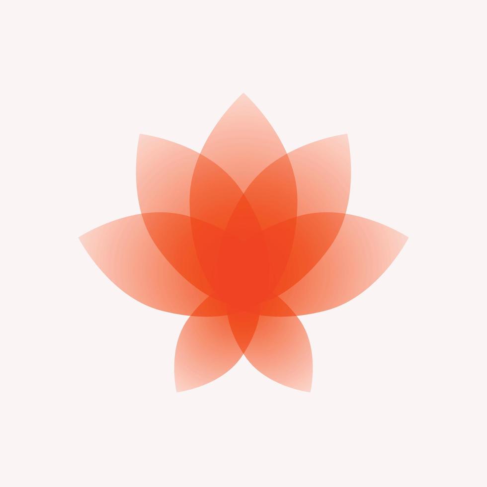 Lotus flower, logo, sign. Vector flat flower icon. Minimalistic image on an isolated background. Lotus for yoga studio, spa. The symbol of yogis. Emblem for the company. Red Rose.