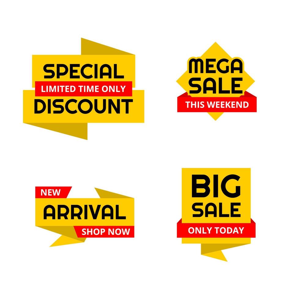 set of label sale offer promotion vector