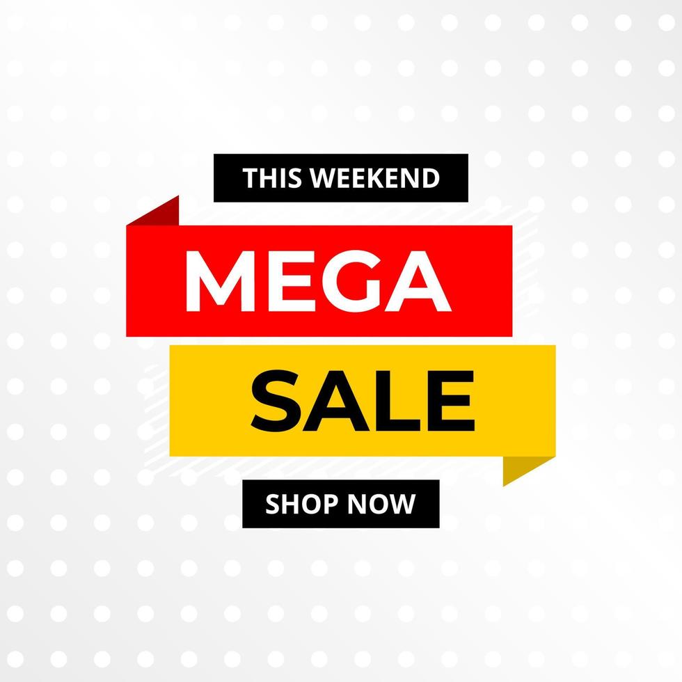 mega sale square banner sales offer vector