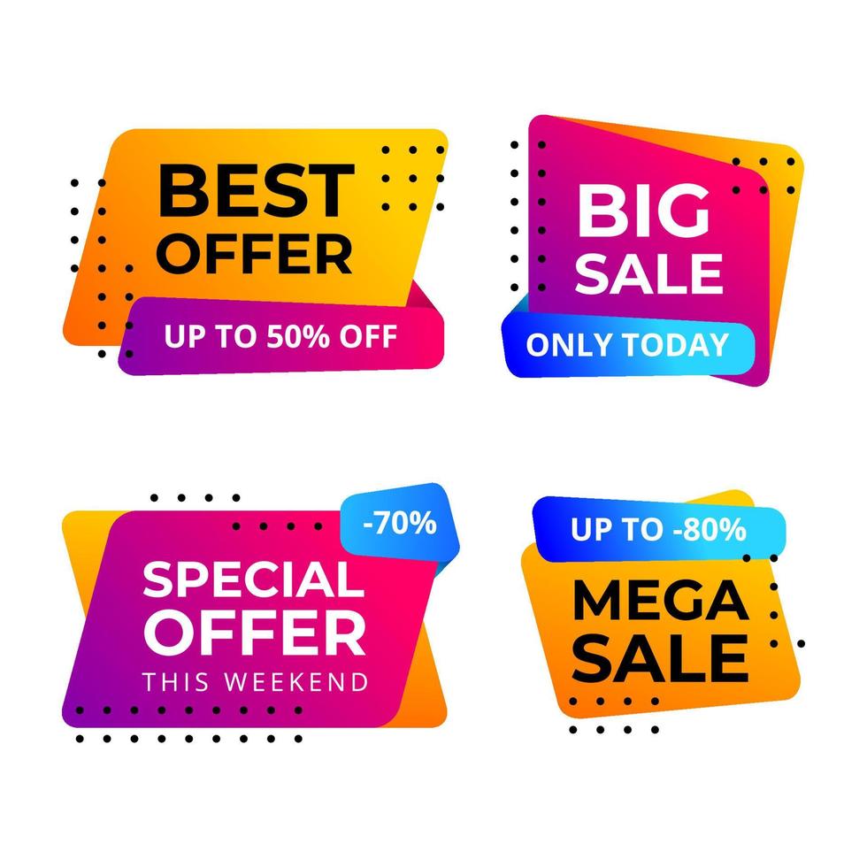 set of sale label modern design vector