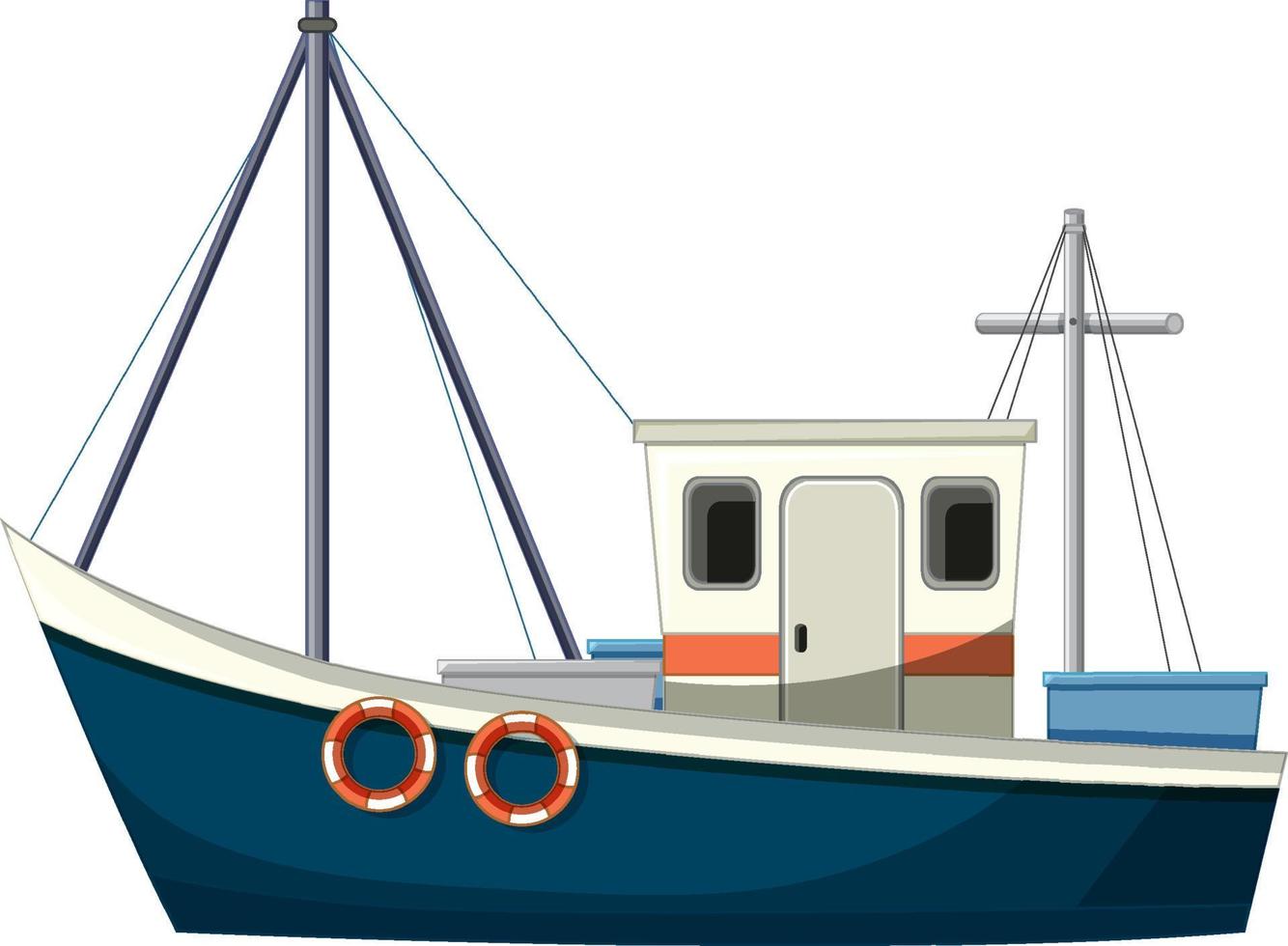 A fishing man boat isolated vector