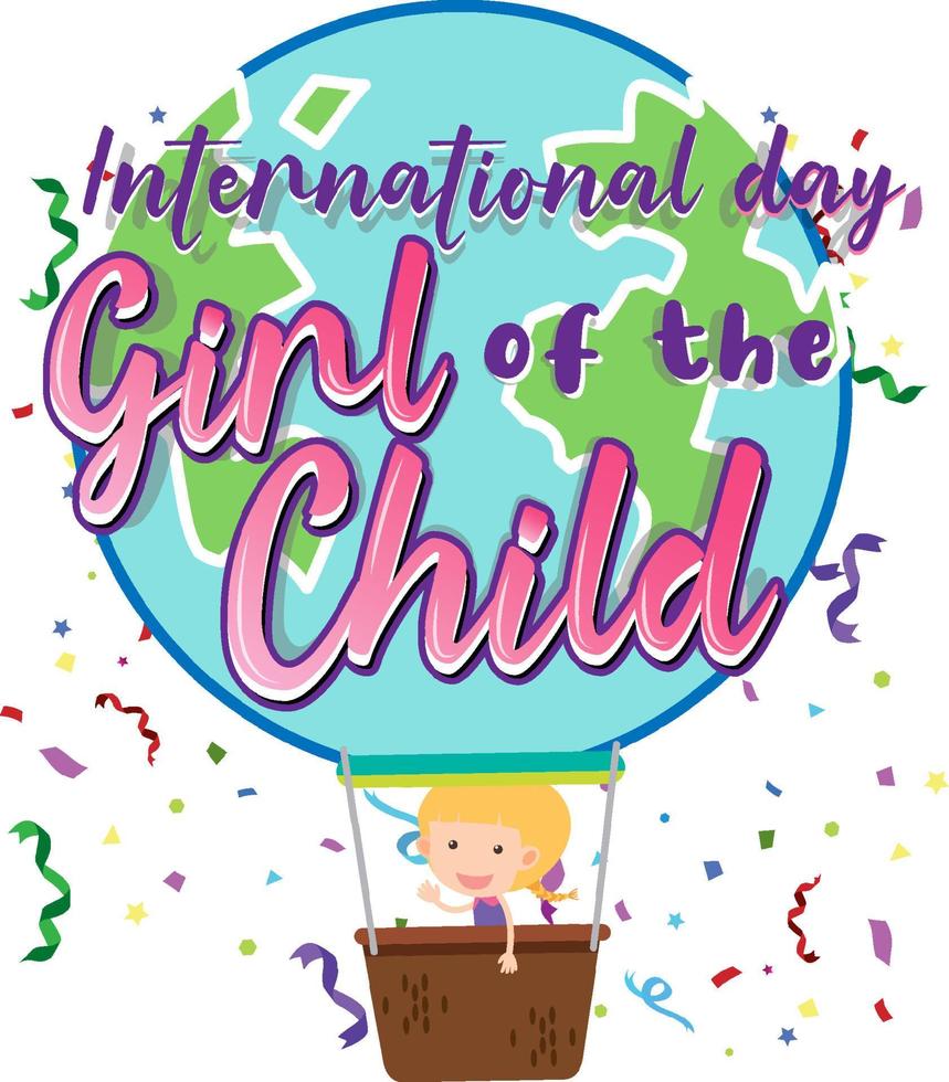 International day of girl child banner design vector