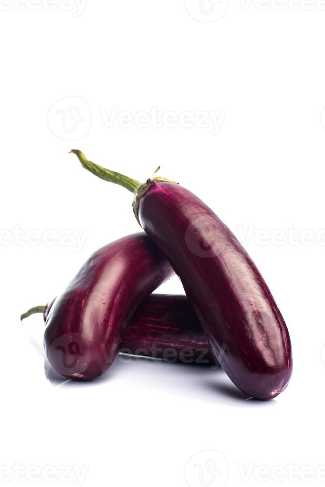 Eggplant or aubergine or brinjal vegetable isolated on a white background. photo