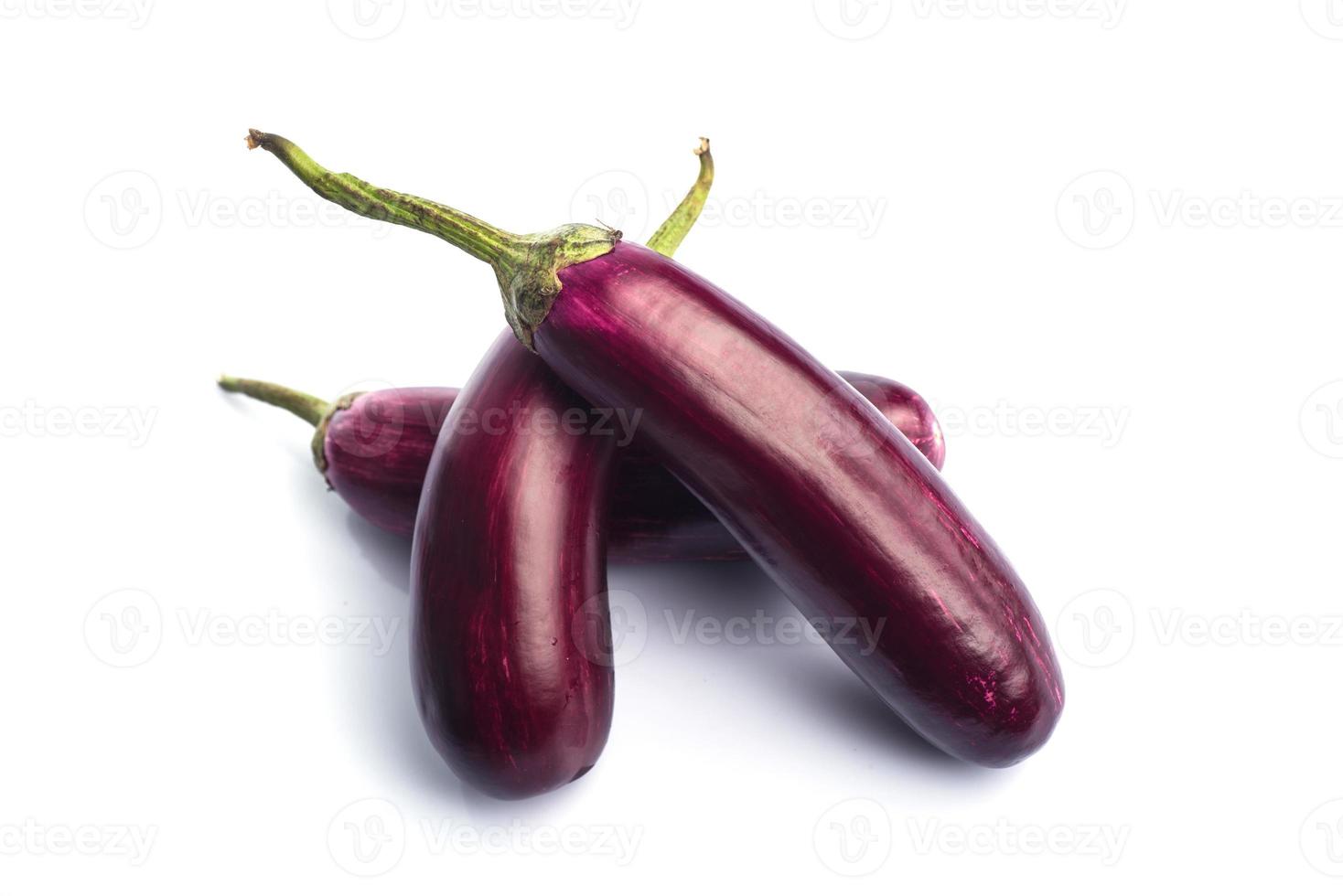 Eggplant or aubergine or brinjal vegetable isolated on a white background. photo