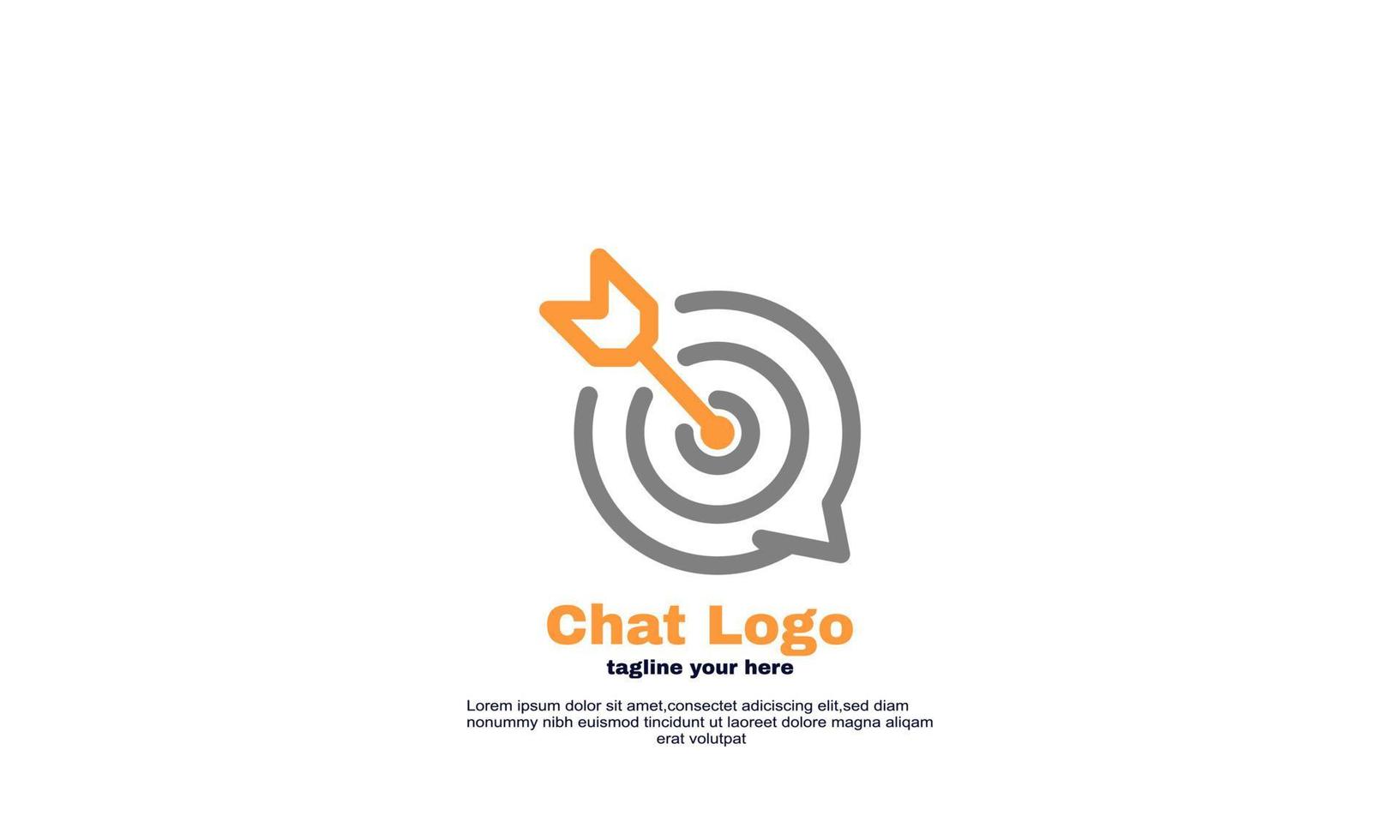 Vector de plantilla de logotipo de chat de destino cuadrado abstracto colorido