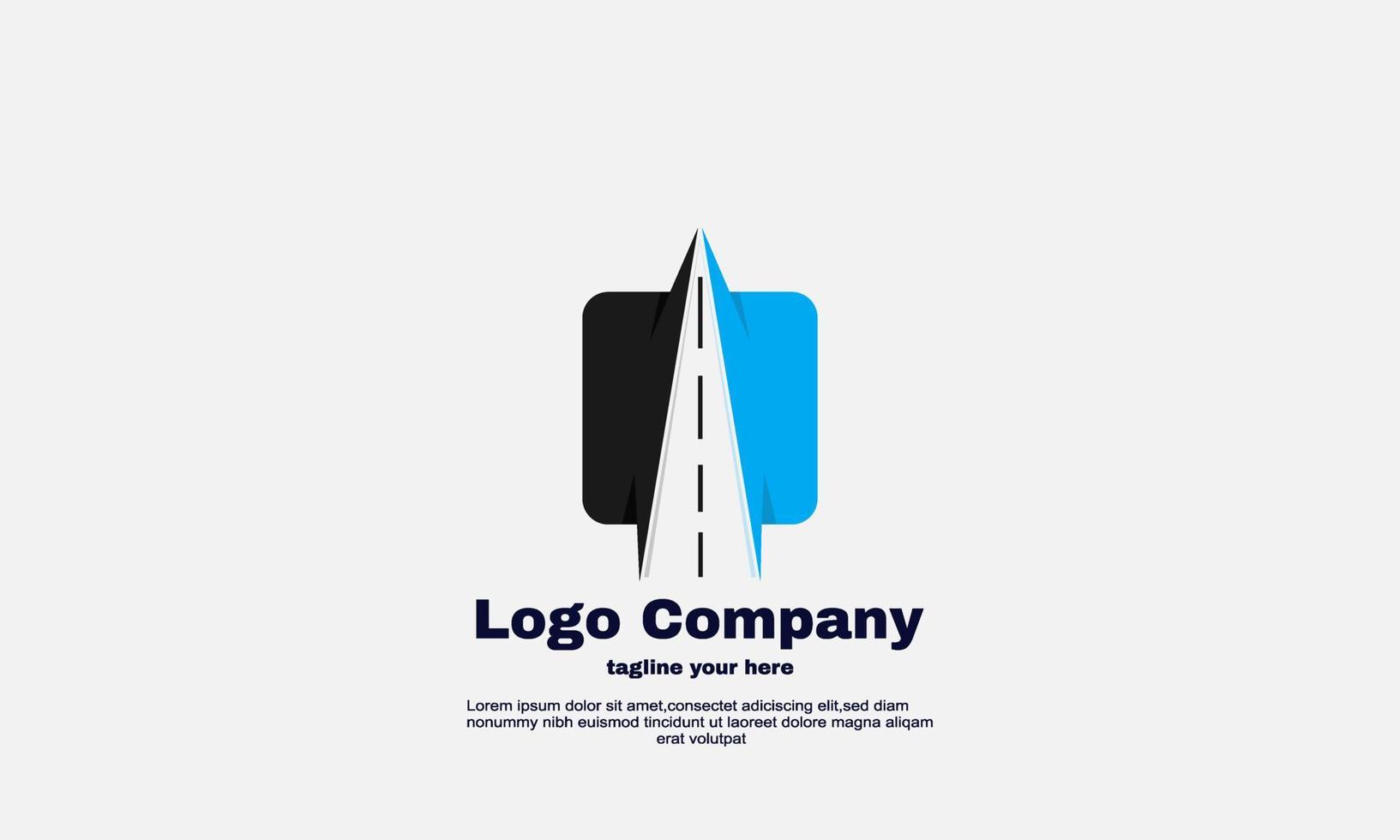 plantilla de símbolo de diseño de logotipo de carretera de vector color azul