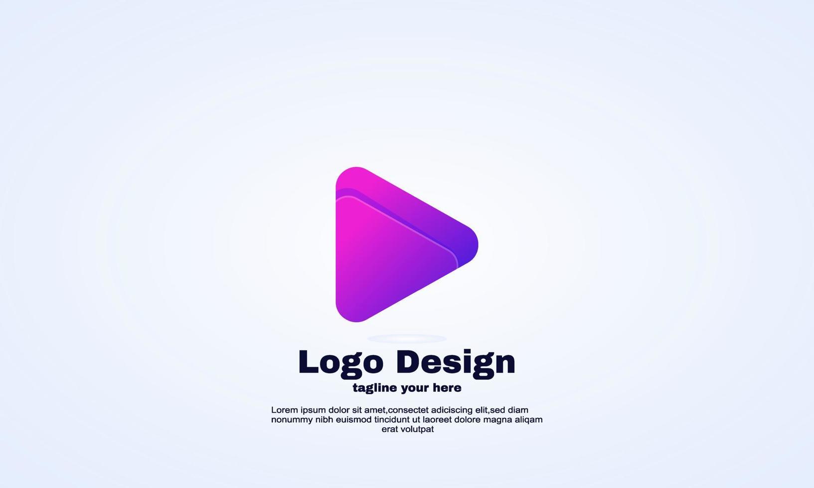 stock vector abstract play button logo design vector