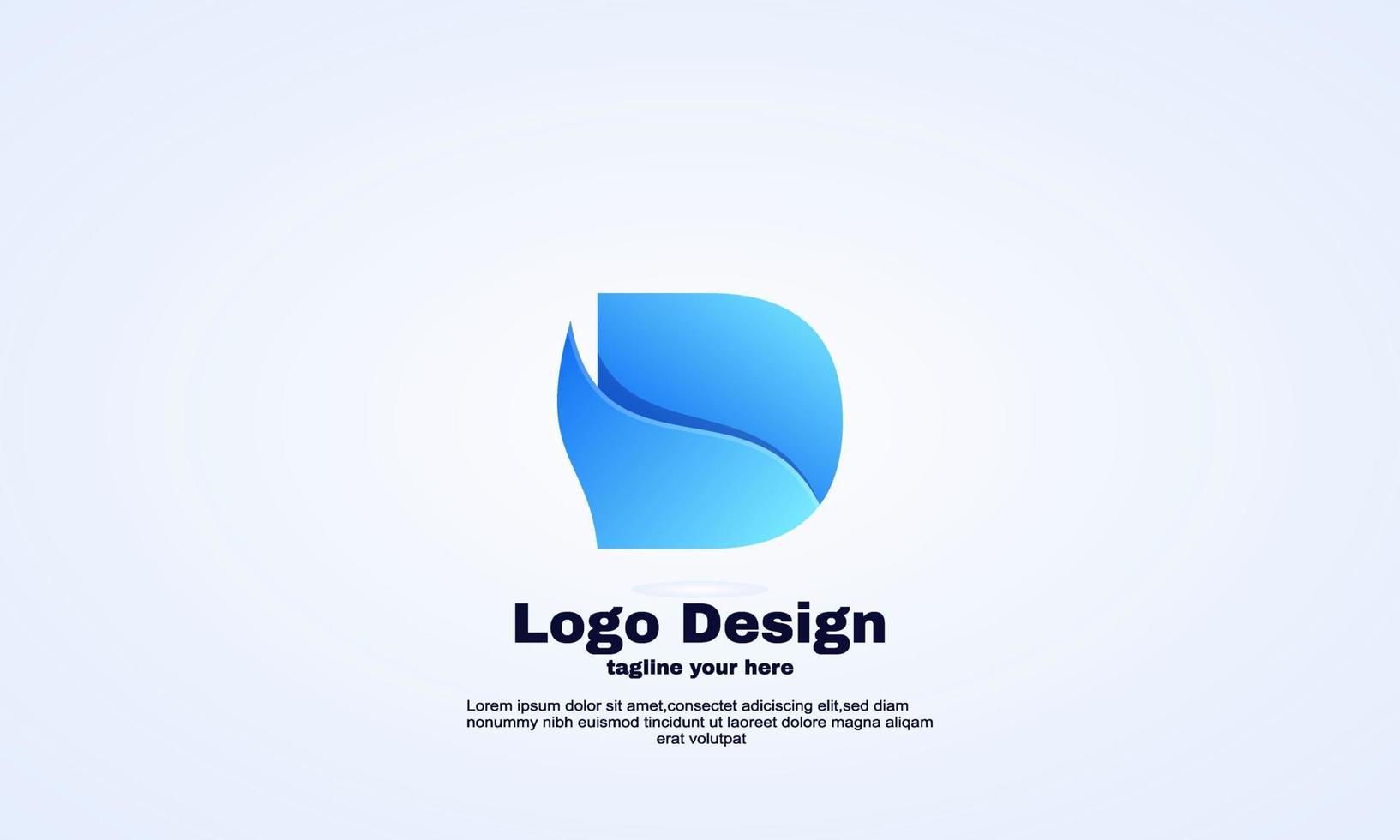 illustrator abstract initial D logo material vector