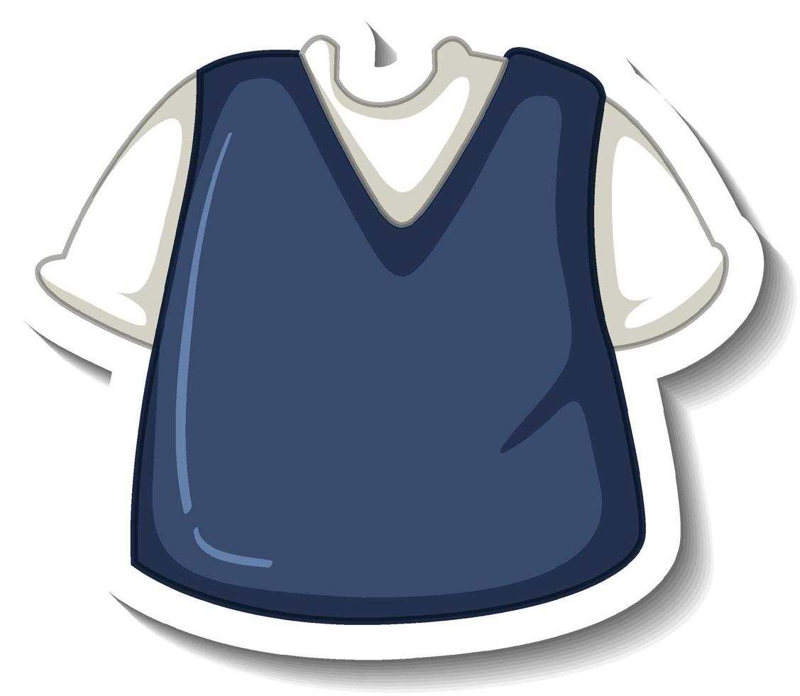 Shirt with blue vest on white background vector