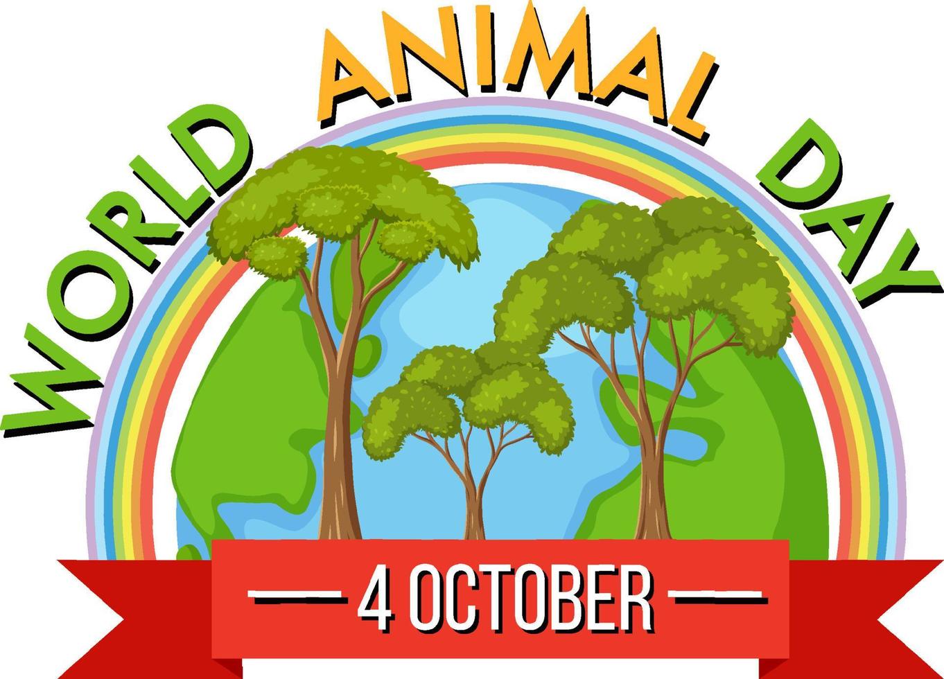 World Animal Day on 4 October banner vector