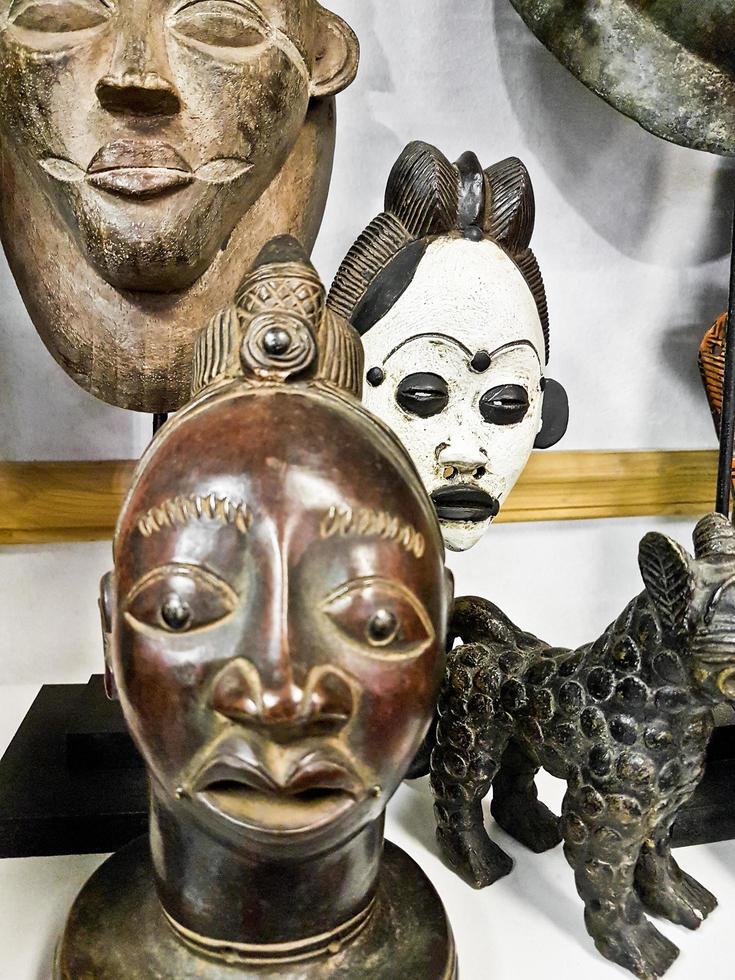 African voodoo wooden masks souvenir shop, Bo-Kaap Cape Town. photo