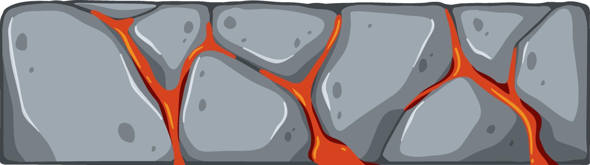 Bloque de piedra de magma aislado vector