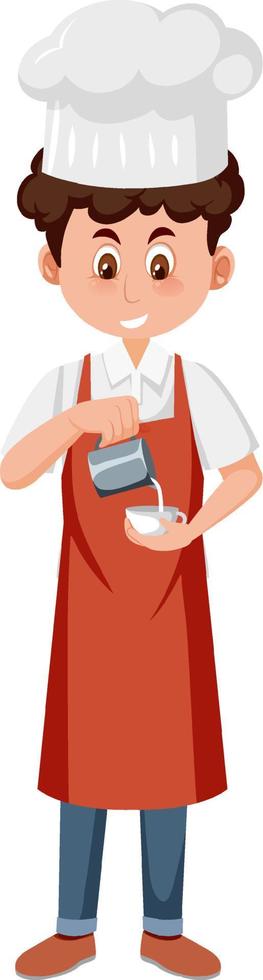 A barista cartoon character on white background vector