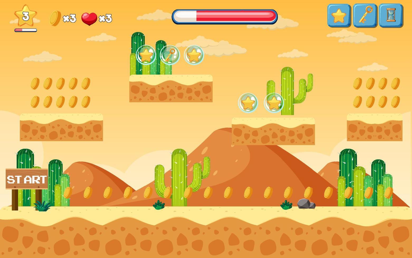 A game template desert background vector