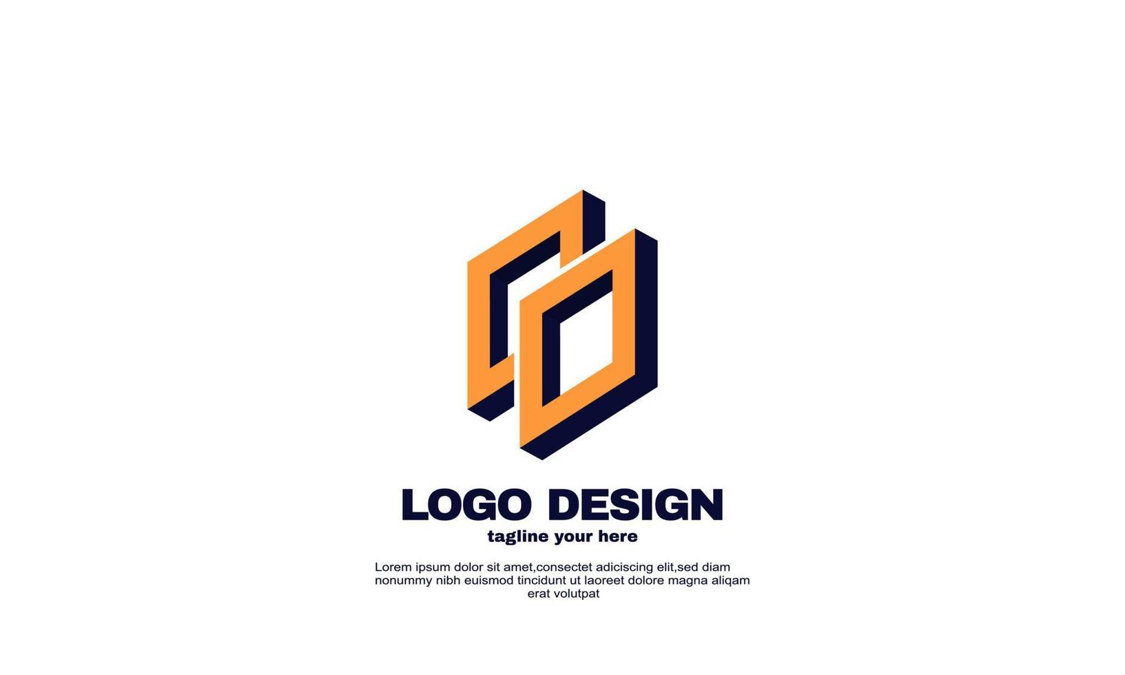 awesome creative illustration modern logo company business sign geometric design vector