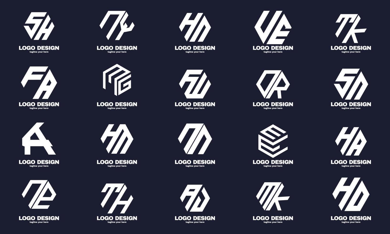 stock vector abstract creative logo super collection initial logo for business company design template