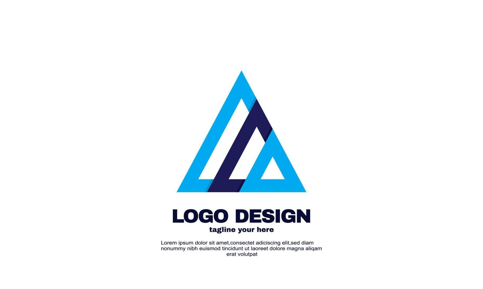 abstract creative corporate business company simple idea design triangle logo element brand identity design template colorful vector
