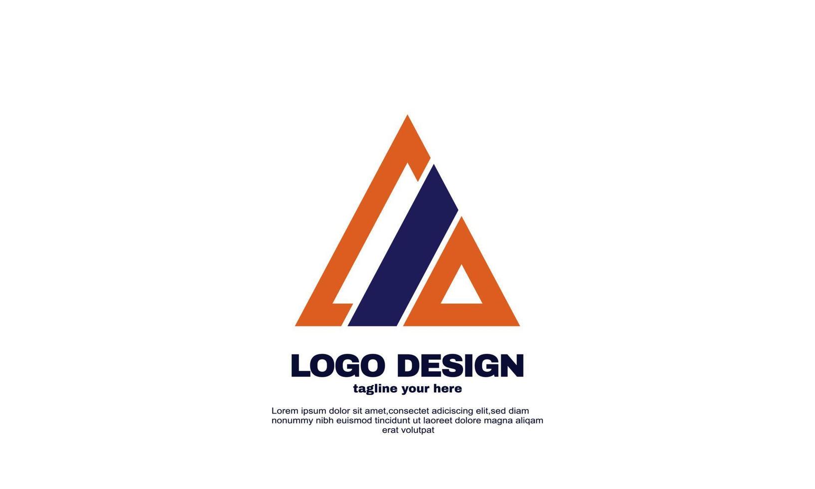 awesome creative corporate business company simple idea design triangle logo element brand identity design template colorful vector