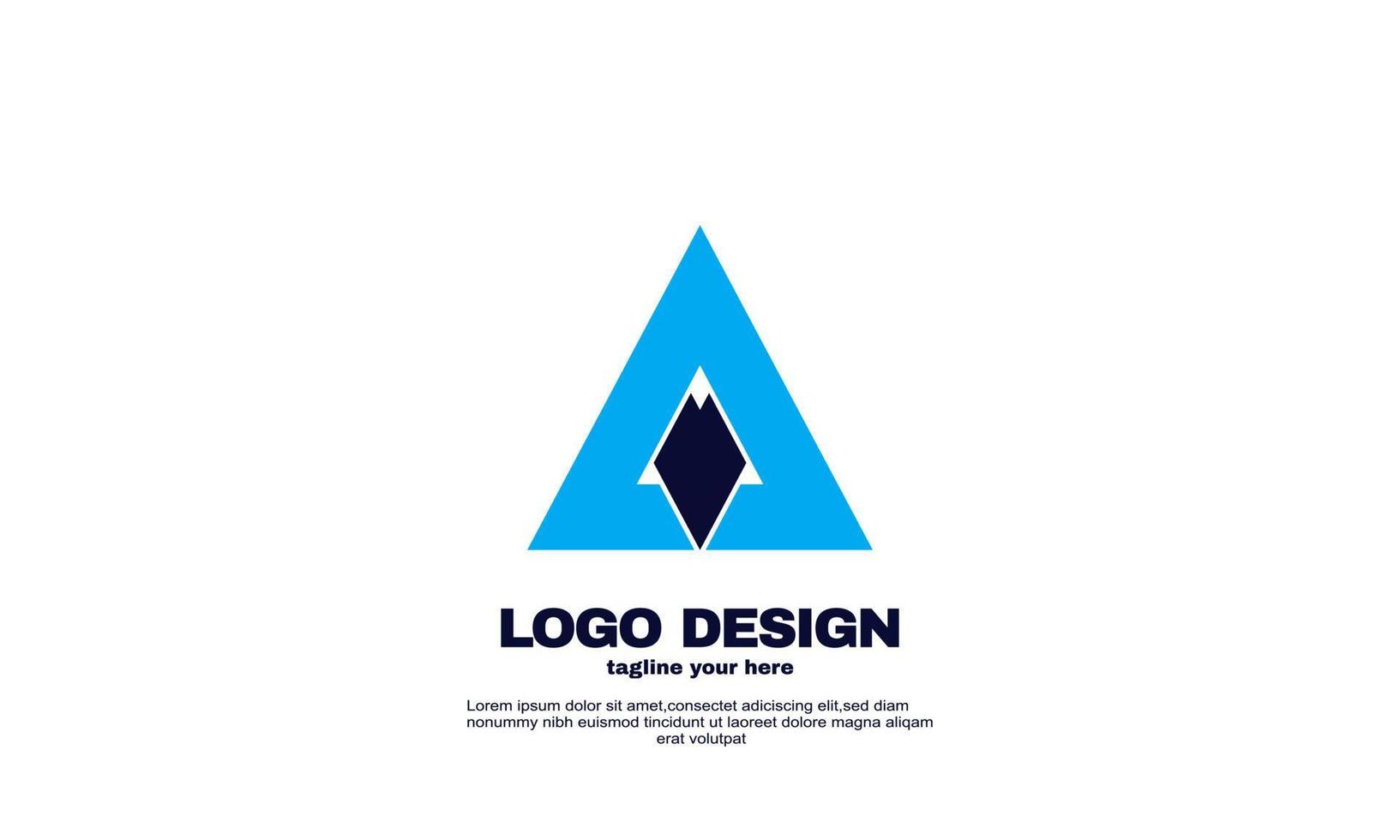 stock vector creative corporate business company simple idea design triangle logo element brand identity design vector