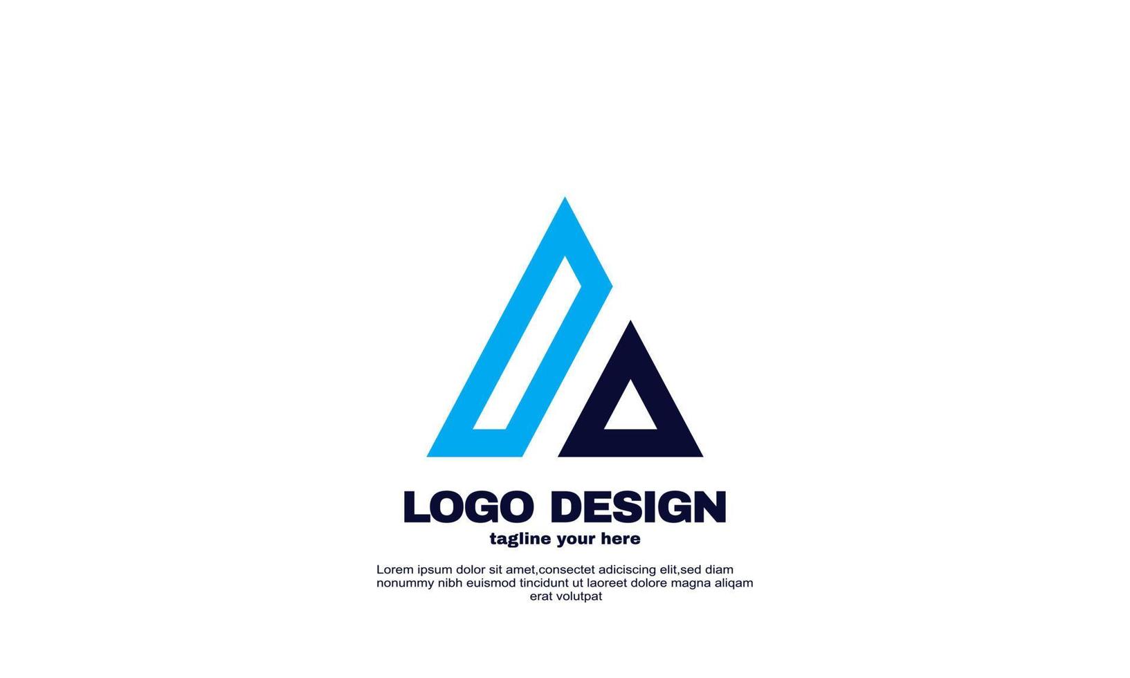abstract creative corporate business company simple idea design triangle logo element brand identity design template vector