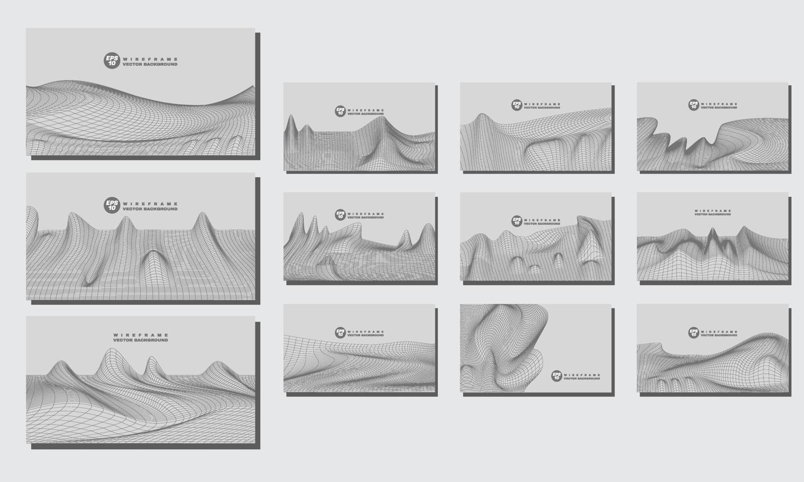 stock set best collection abstract digital landscape particles stars background vector