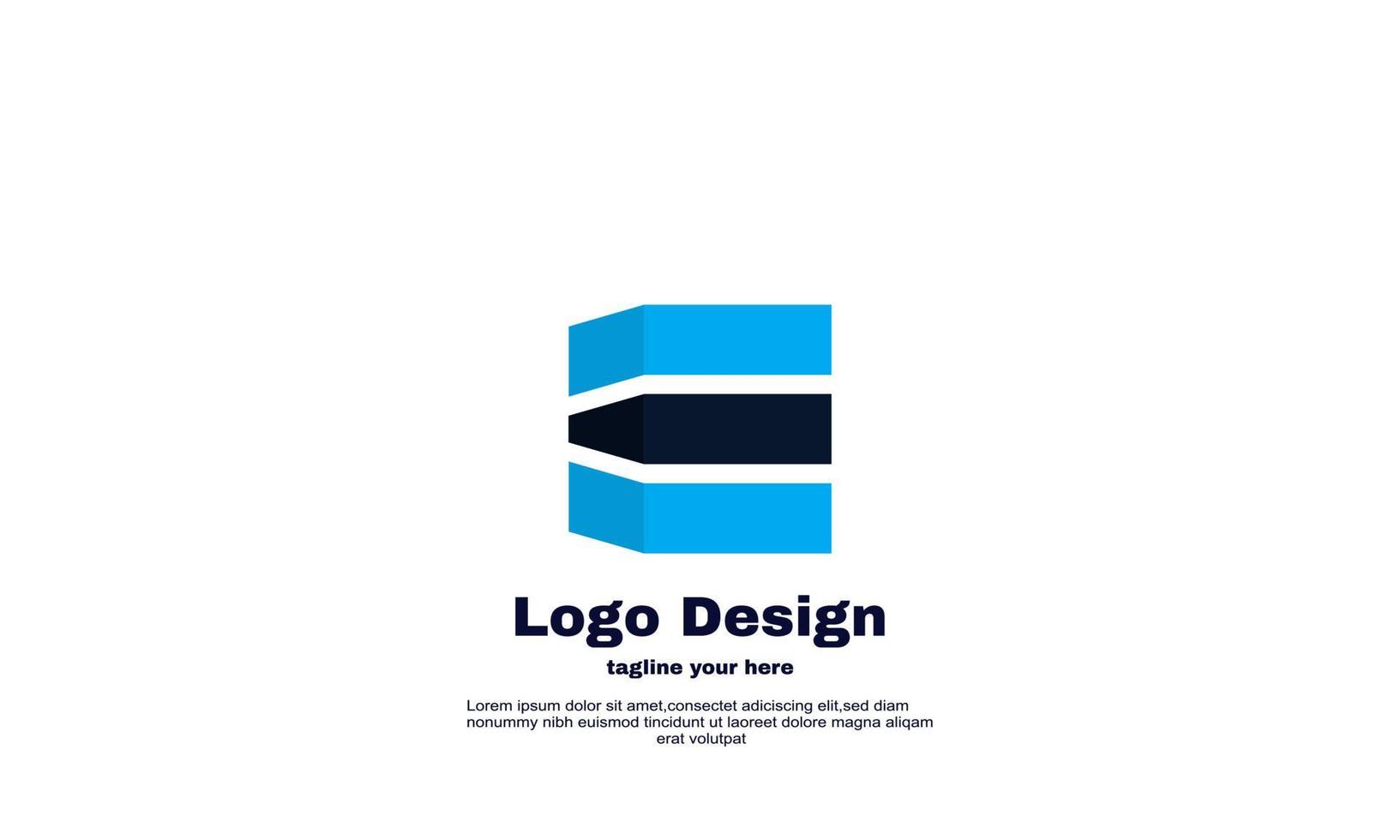 vector colorful company and business cube logo design blue color