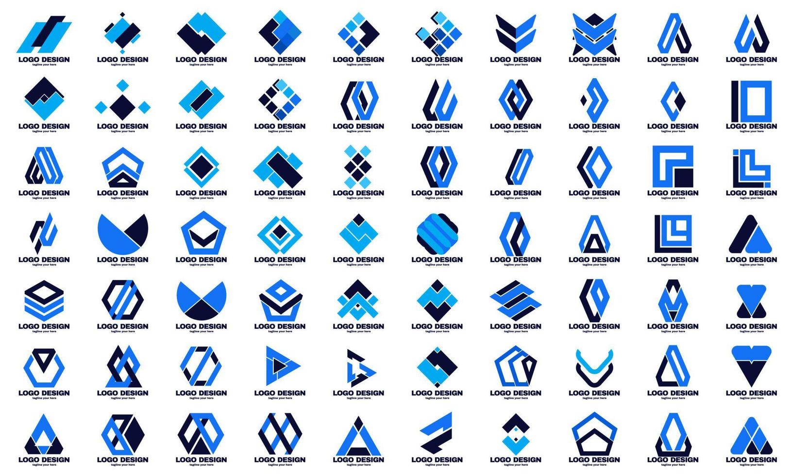 awesome geometric company corporate business Logo design set best collection vector
