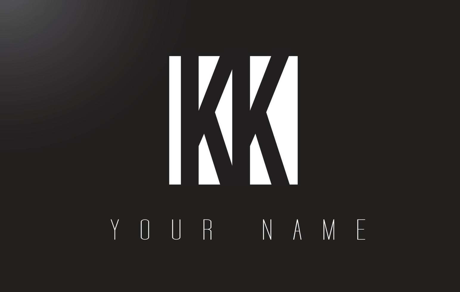 KK Letter Logo With Black and White Negative Space Design. vector