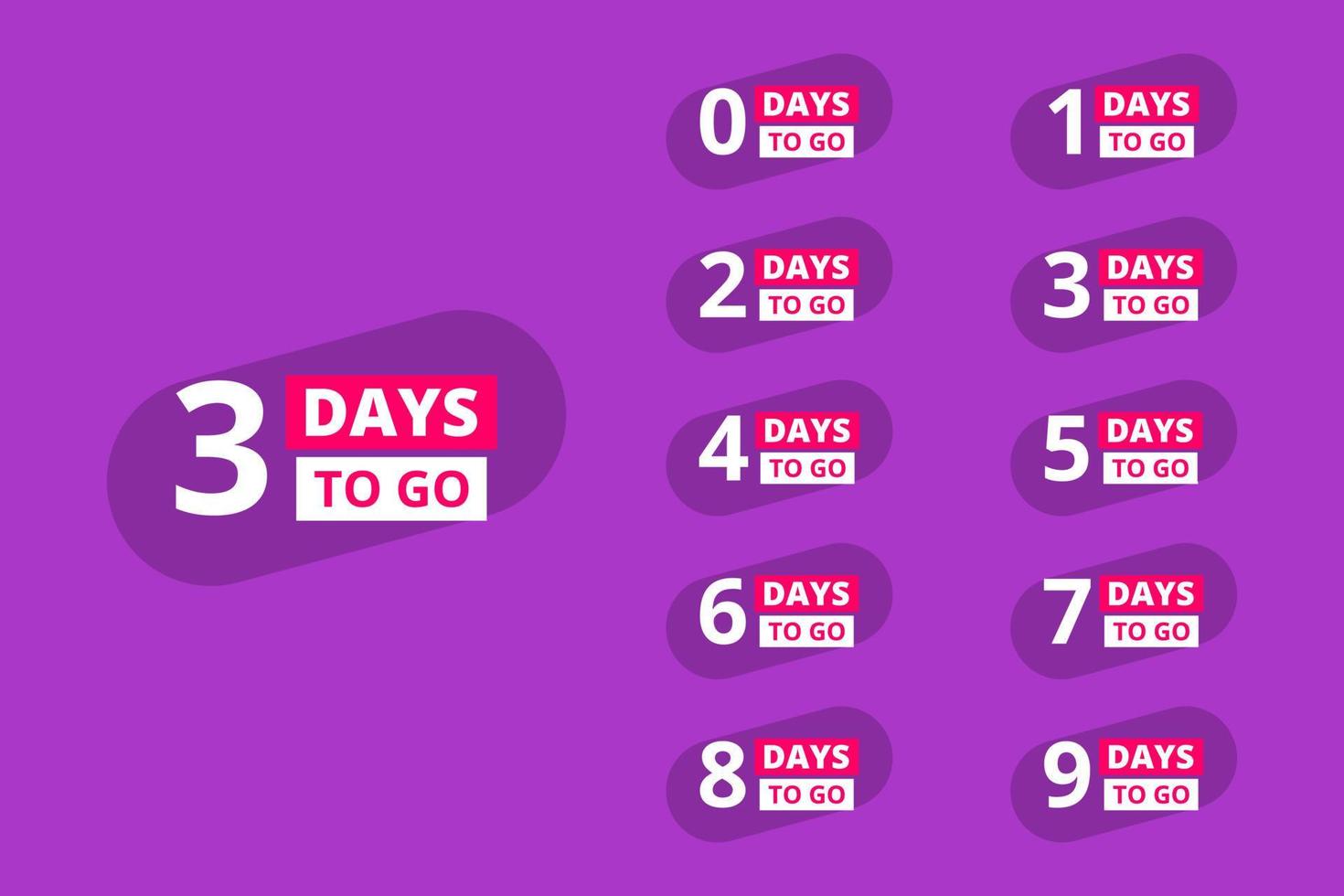 Set of number days left countdown vector