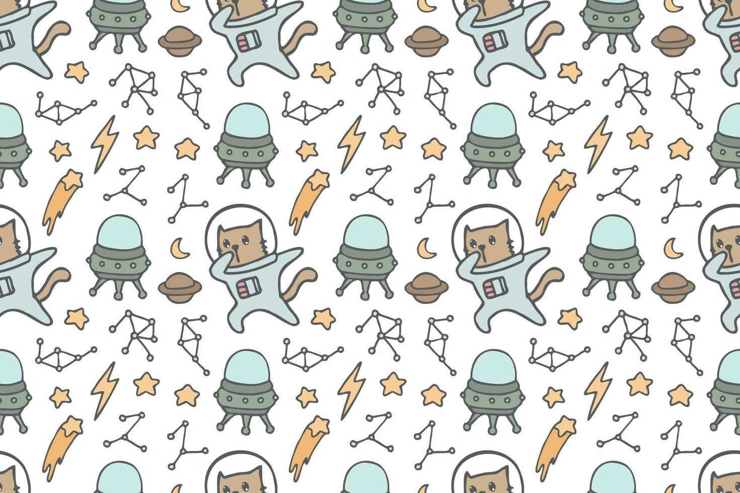 Cute cat seamless pattern style vector