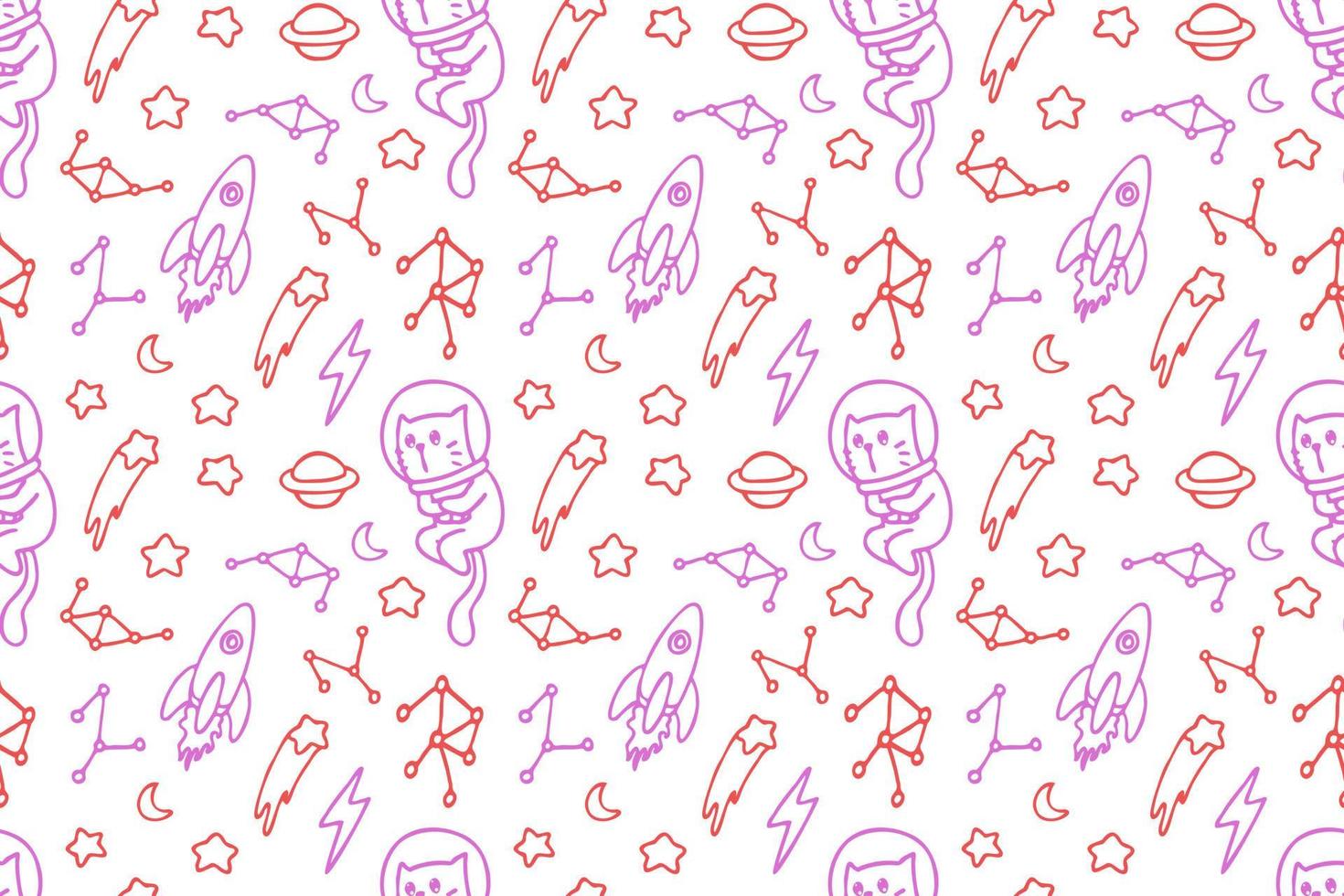 Cute cat seamless pattern style vector