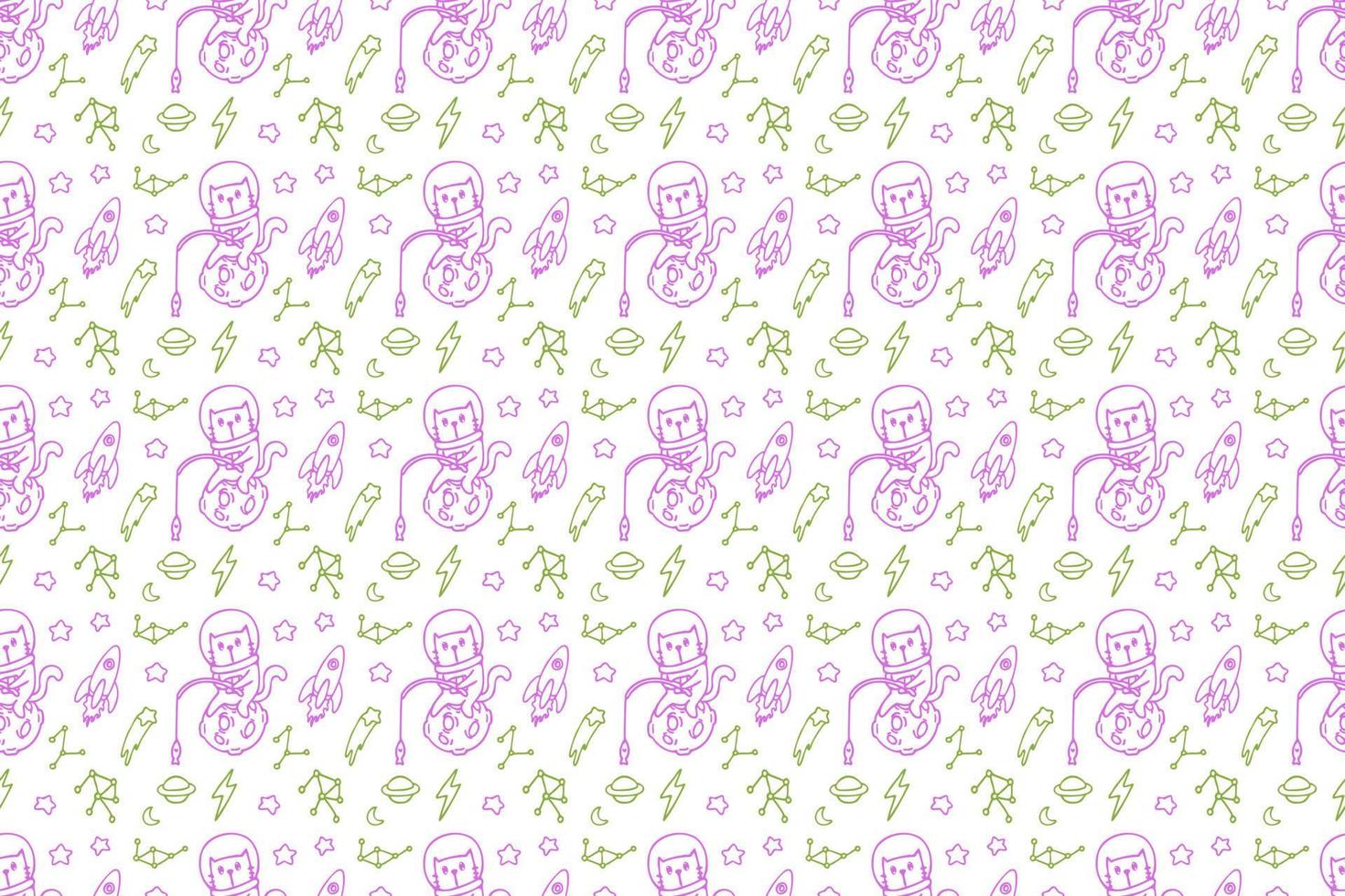 Cute cat seamless pattern style vector
