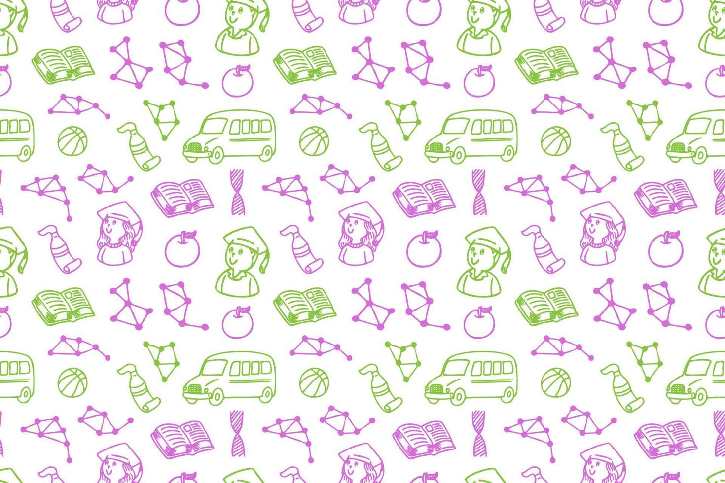 Hand drawn back to school seamless pattern art vector