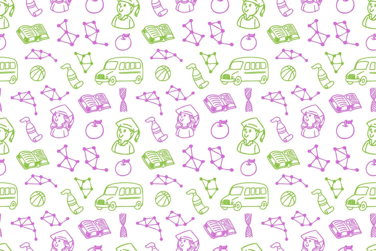 Hand drawn back to school seamless pattern art vector