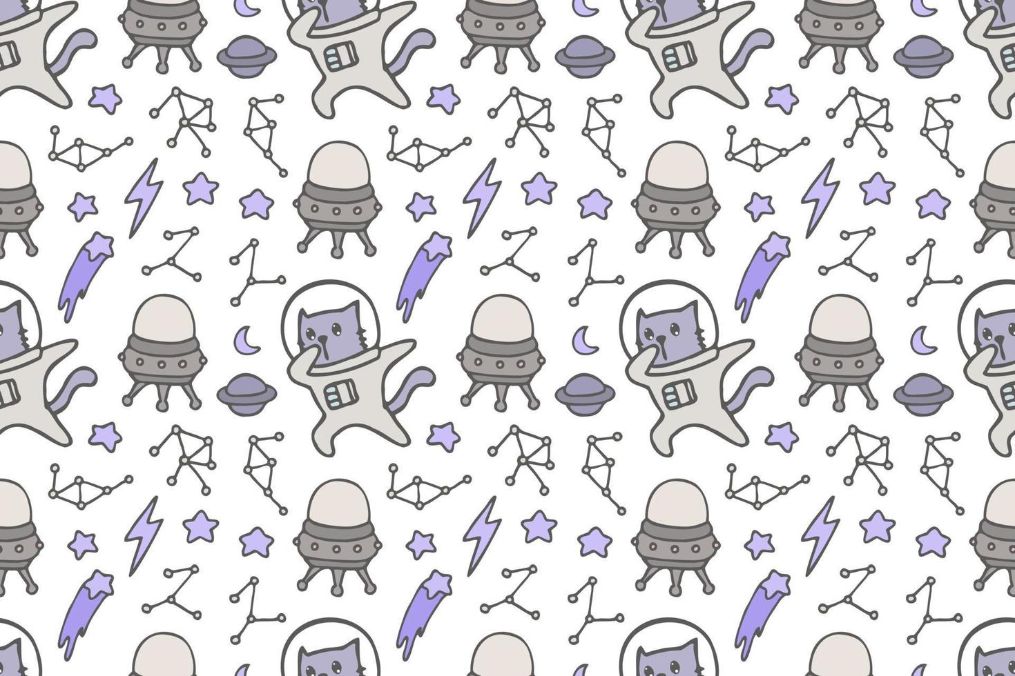 Cute cat seamless pattern style vector