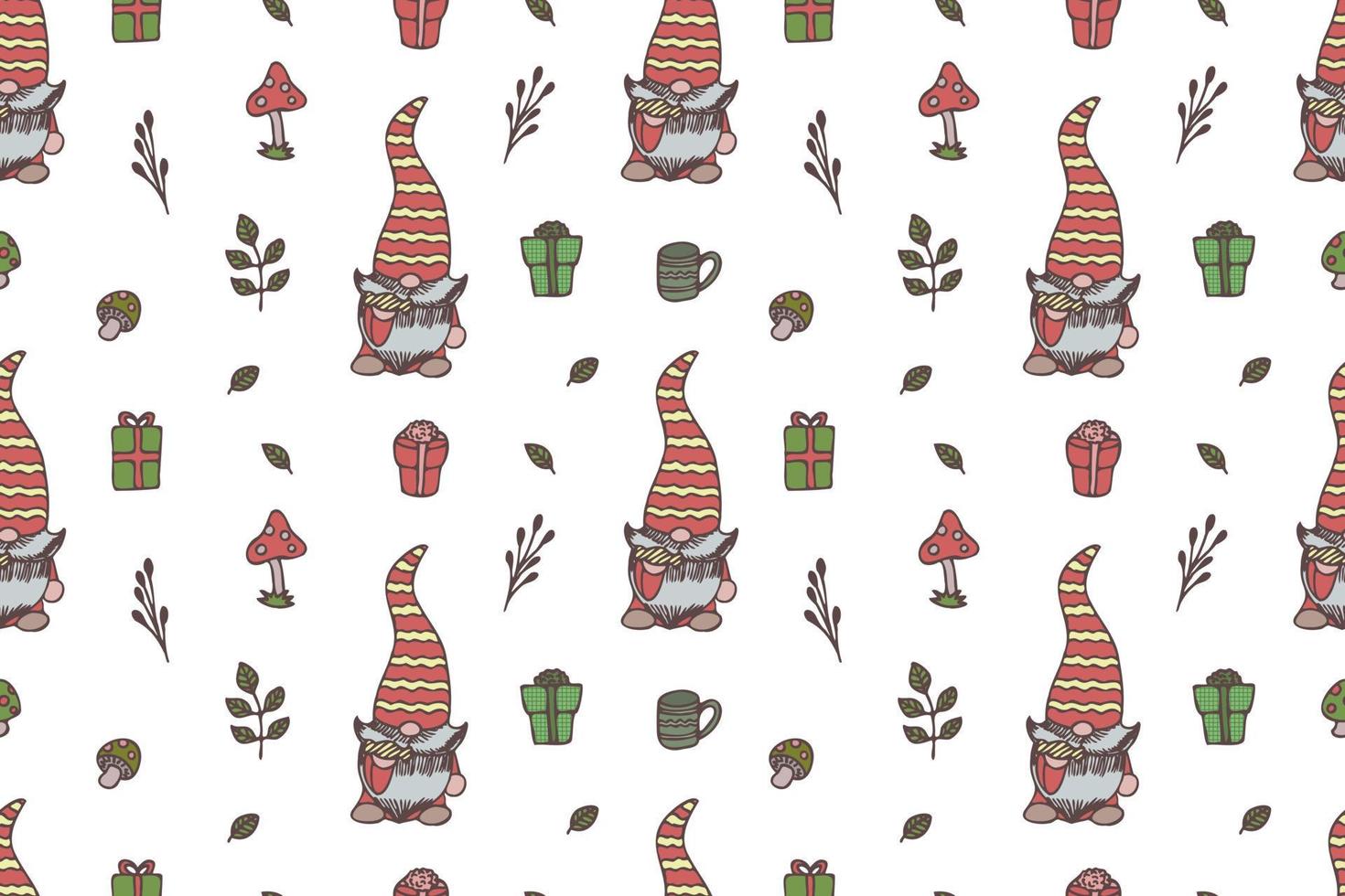 Cute Gnomes seamless pattern, wallpaper 5062430 Vector Art at Vecteezy