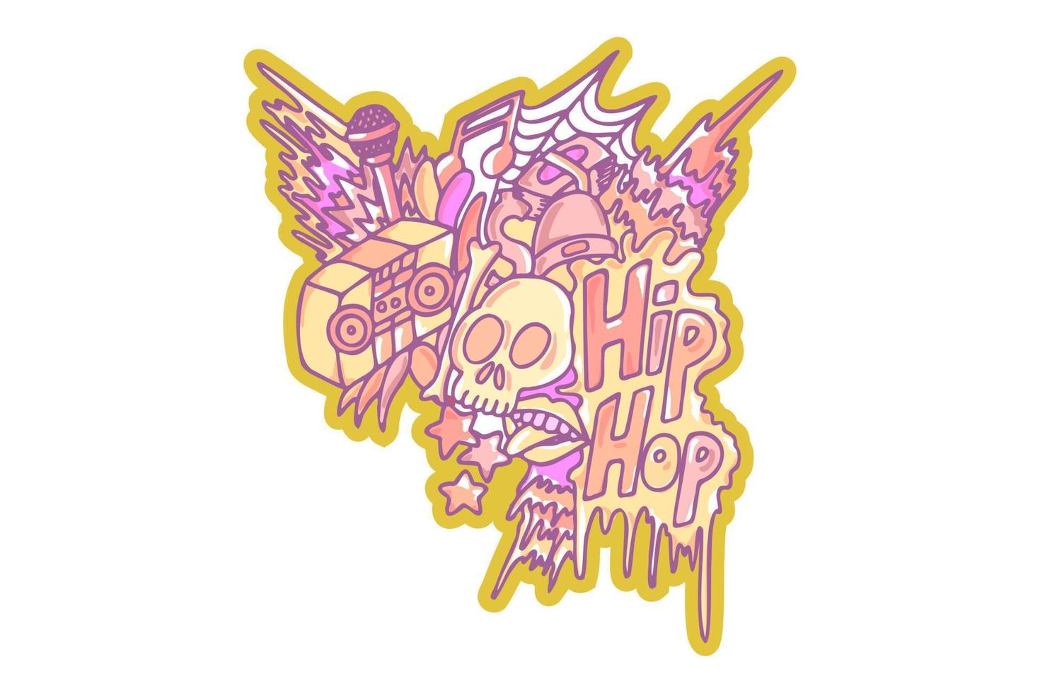 Hip hop sticker doodle art vector