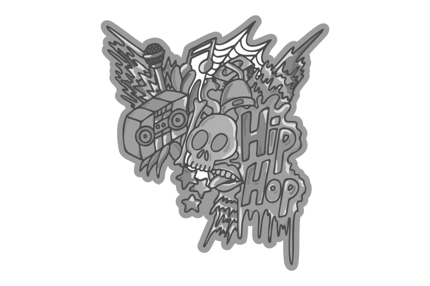 Hip hop sticker doodle art vector